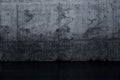 Grungy dark concrete wall and wet floor Royalty Free Stock Photo