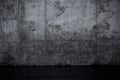 Grungy dark concrete wall and wet floor Royalty Free Stock Photo