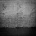 Grungy dark concrete wall and wet floor Royalty Free Stock Photo