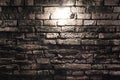 Grungy dark red brick wall with spotlight,  texture background Royalty Free Stock Photo