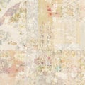 Grungy collage of shabby chic vintage wallpapers