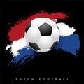 Grungy Dutch flag with soccer ball Royalty Free Stock Photo