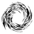 Grungy, edgy textured angular geometric spiral, swirl, twirl element