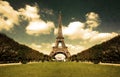 Grungy Eiffel tower postcard Royalty Free Stock Photo