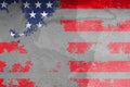 Grungy and faded American flag on a wall Royalty Free Stock Photo