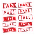 Grungy Fake Red Rubber Stamp Set Royalty Free Stock Photo