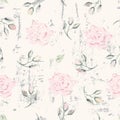 Grungy floral seamless pattern Royalty Free Stock Photo