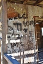 Grungy graffiti in an abandoned building.