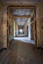 Grungy hallway in Letchworth Village Institution Royalty Free Stock Photo