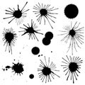 Grungy ink splash or splatter set Royalty Free Stock Photo
