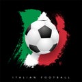 Grungy Italian flag with soccer ball