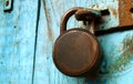 Grungy Locked Doors Royalty Free Stock Photo