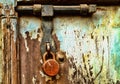 Grungy Locked Doors Royalty Free Stock Photo