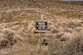 Grungy No Trespassing sign out in the Nevada desert