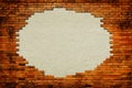 Grungy paper background surrounded by brick frame Royalty Free Stock Photo