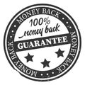 Grungy 100 percent money back guarantee stamp or sticker