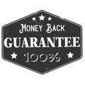 Grungy 100 percent money back guarantee stamp or sticker