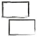 Grungy rectangular frame. Border, plaque outline. Vector illustration. EPS 10. S