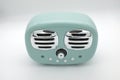 Grungy retro green Speaker  on isolated white background Royalty Free Stock Photo