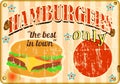 Grungy retro hamburger sign