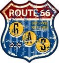 Grungy retro route 66 gas station sign Royalty Free Stock Photo
