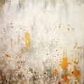 Grungy retro wallpaper with gray and orange peeling paint. Old concrete wall with painted distressed texture. Generative AI Royalty Free Stock Photo