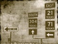 Grungy road signs