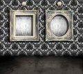 Grungy room with frames Royalty Free Stock Photo