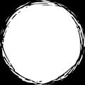 Grungy round scribble hand drawn circle, can used as frame Royalty Free Stock Photo