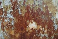 Grungy rusted metal wall surface