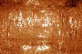 Grungy rusted metal wall texture in orange tone Royalty Free Stock Photo