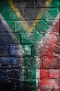 Grungy South African flag on a wall Royalty Free Stock Photo