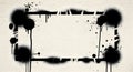 Grungy spray paint rectangle frame with dripping black paint splatters textured background Royalty Free Stock Photo