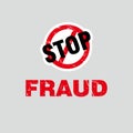 Red Grungy Stop Fraud Illustration Template Vector Royalty Free Stock Photo