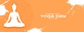 grungy style international yoga day banner for relaxation and wellness