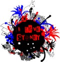 Grungy Sydney and Australia Design Element Royalty Free Stock Photo