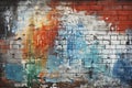 Grungy Urban Graffiti On A Weathered Brick Wall Grunge, Urban, Graffiti, Weathered, Brick, Art, Stre