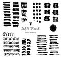 Grungy vector brush strokes, shapes Set