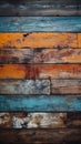 Grungy, vibrant, aged timber backdrop with a pop of color