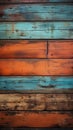 Grungy, vibrant, aged timber backdrop with a pop of color