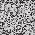 Grungy vintage floral damask scrapbook background Royalty Free Stock Photo