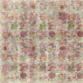 Grungy vintage rose flower botanical wallpaper background repeat