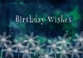 Grungy, Watercolour Daisies with Birthday Wishes