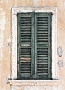 Grungy wooden window