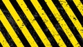 A grungy and worn hazard stripes texture. Warning striped rectangular background, yellow and black stripes on the diagonal Royalty Free Stock Photo