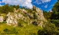 Grupa Zabiego Konia limestone rock massif in Kobylanska Valley within Jura Krakowsko-Czestochowska upland in Poland Royalty Free Stock Photo