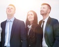 Employees are confidently looking forward Royalty Free Stock Photo