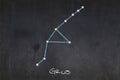 Grus constellation drawn on a blackboard Royalty Free Stock Photo