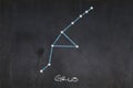 Grus constellation drawn on a blackboard