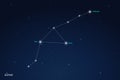 Grus Constellation with Star Names in Night Sky Royalty Free Stock Photo